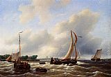 Sailing Vessels On The Zuiderzee by Petrus Jan Schotel